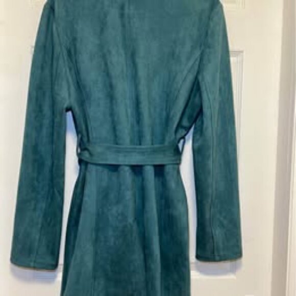 Solitaire Teal trench coat.  Size XL - Picture 3 of 8